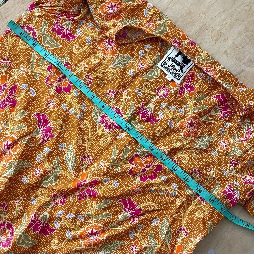 JAASE Boho Ruffle Orange Floral Sash Belted Dress - Picture 8 of 9
